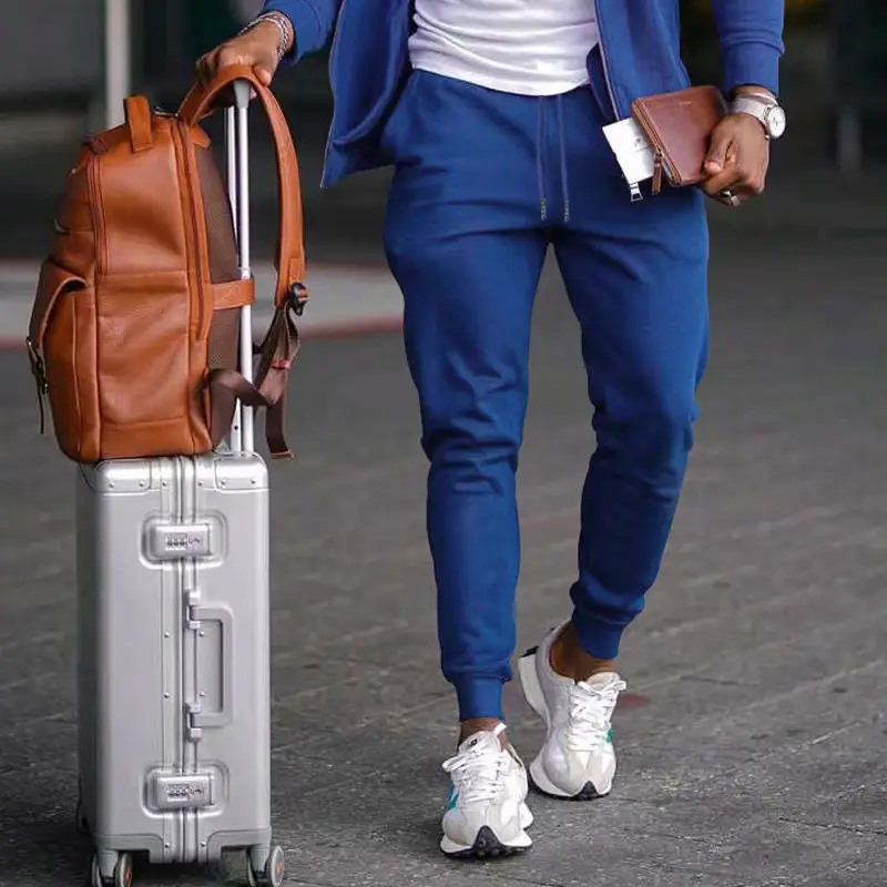 2025 Men's Blue Casual Pants with Zip Front — feature 6