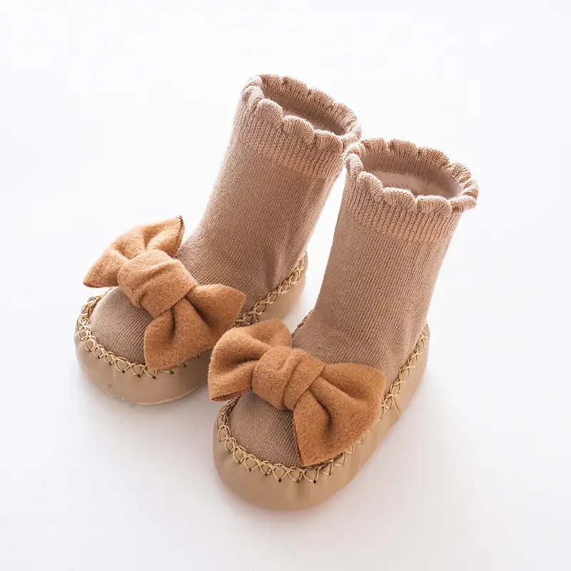 Pink Bow Baby Socks Spring Autumn Girls Floor Socks