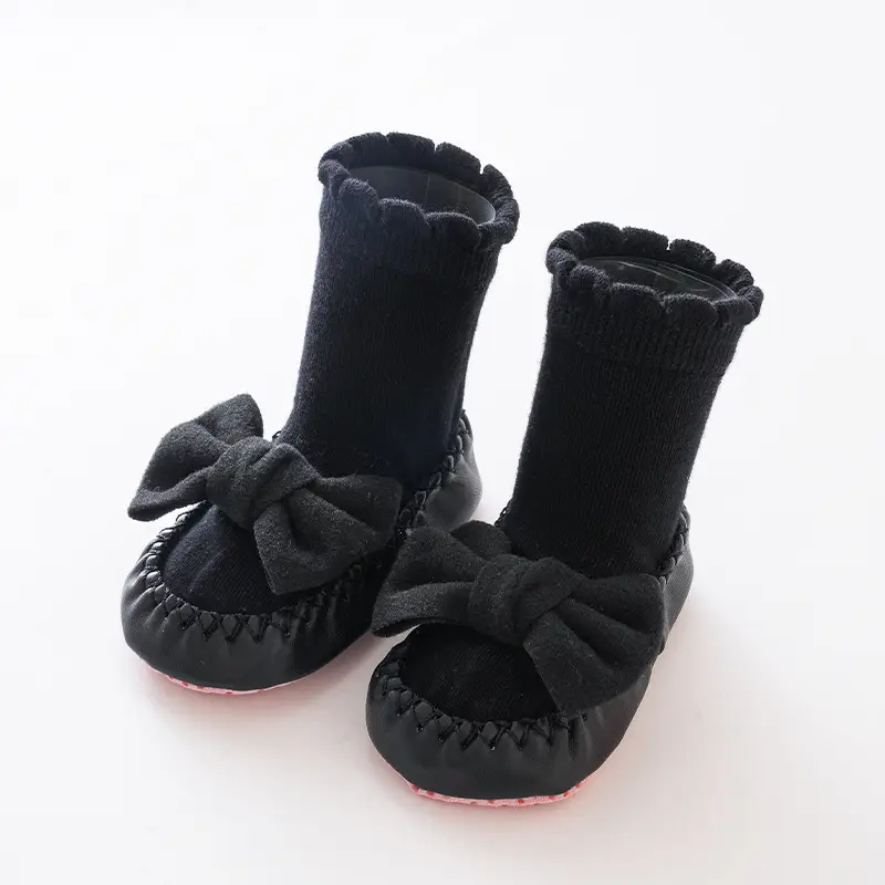 Pink Bow Baby Socks Spring Autumn Girls Floor Socks