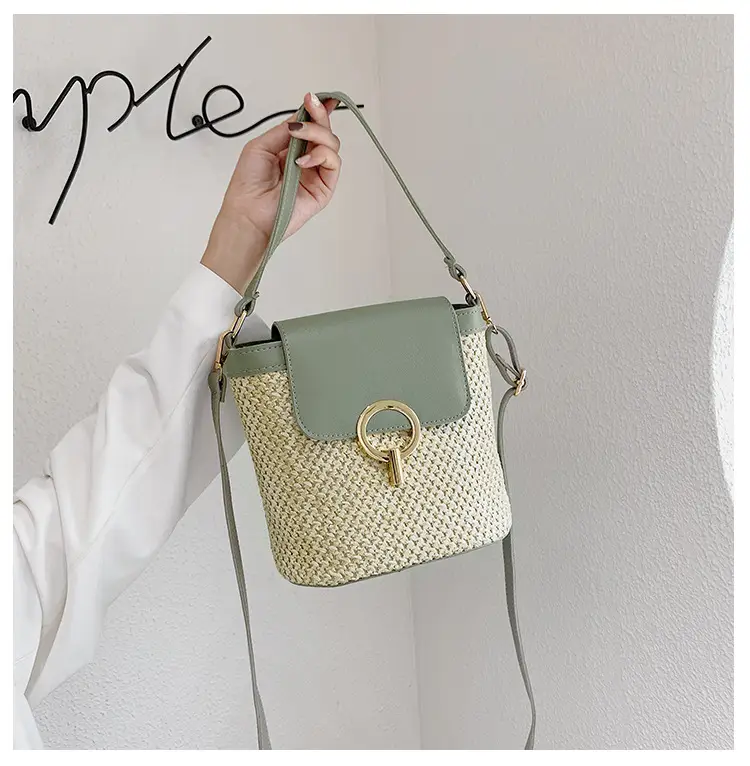 Women's 2023 Straw Bag with Buckle & Shoulder Crossbody — feature 21
