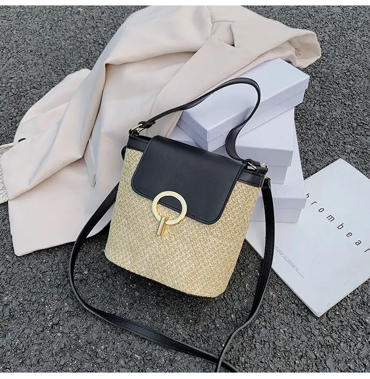 Women's 2023 Straw Bag with Buckle & Shoulder Crossbody — feature 23