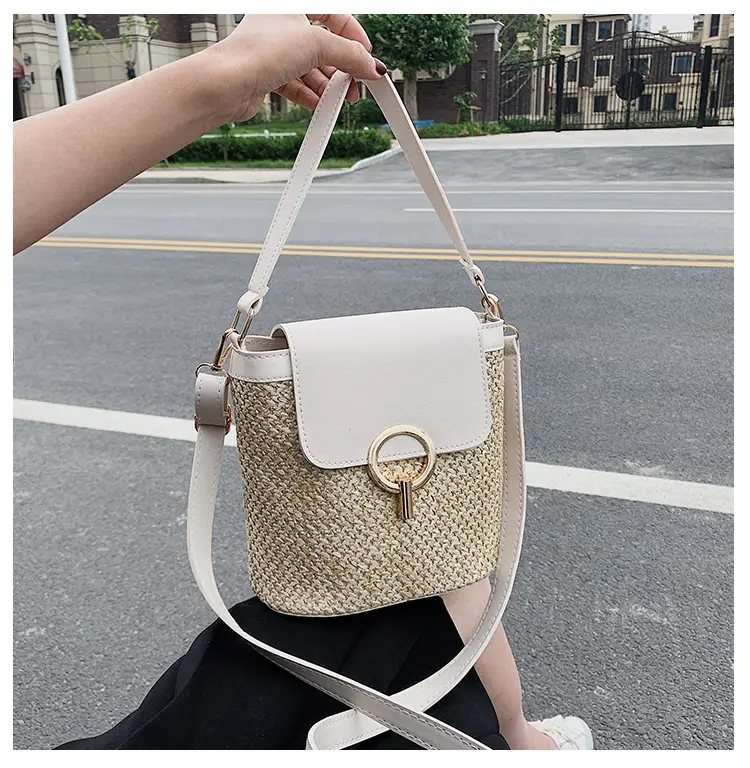 Women's 2023 Straw Bag with Buckle & Shoulder Crossbody — feature 26
