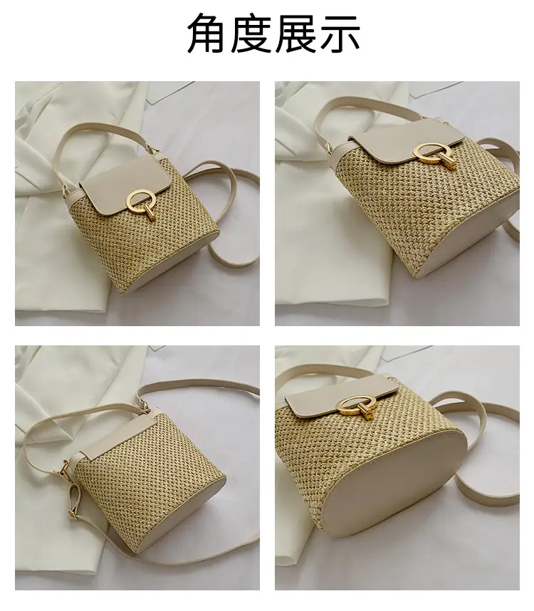 Women's 2023 Straw Bag with Buckle & Shoulder Crossbody — feature 3