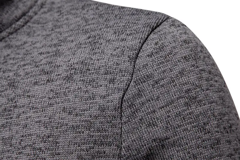 Men's Grey Turtleneck Cotton Sweater Coat — feature 14