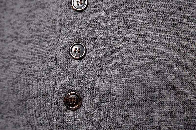 Men's Grey Turtleneck Cotton Sweater Coat — feature 15