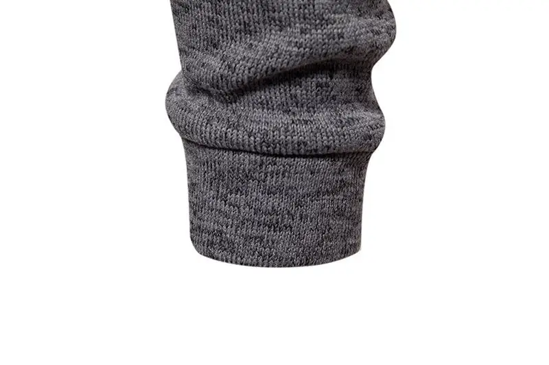 Men's Grey Turtleneck Cotton Sweater Coat — feature 17