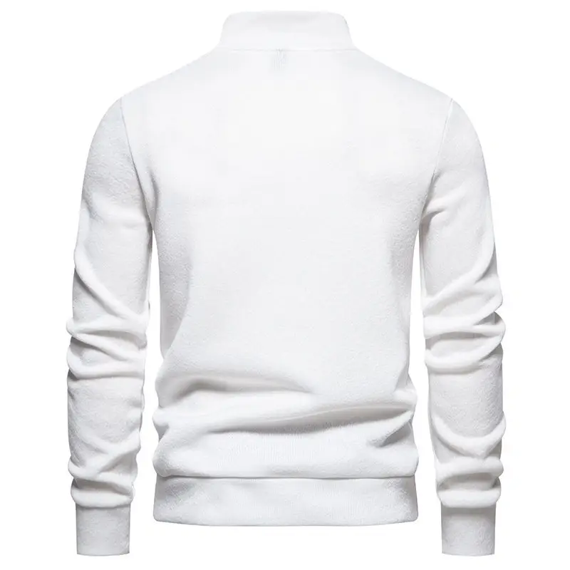 Men's Grey Turtleneck Cotton Sweater Coat — feature 4