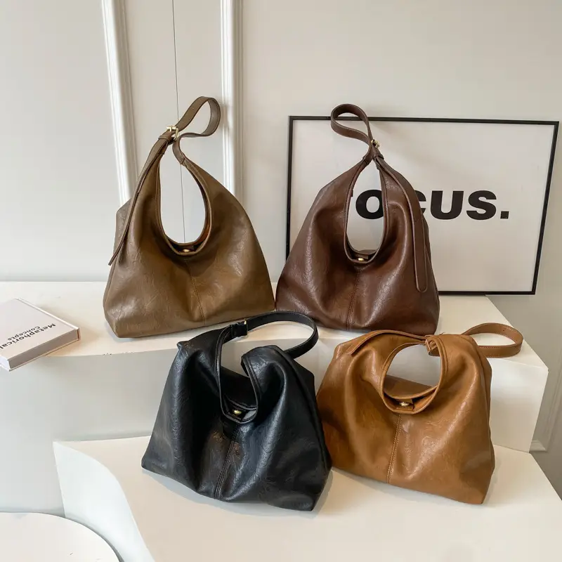 2023 Korean Style Brown Leather Shoulder Bag - Image 6