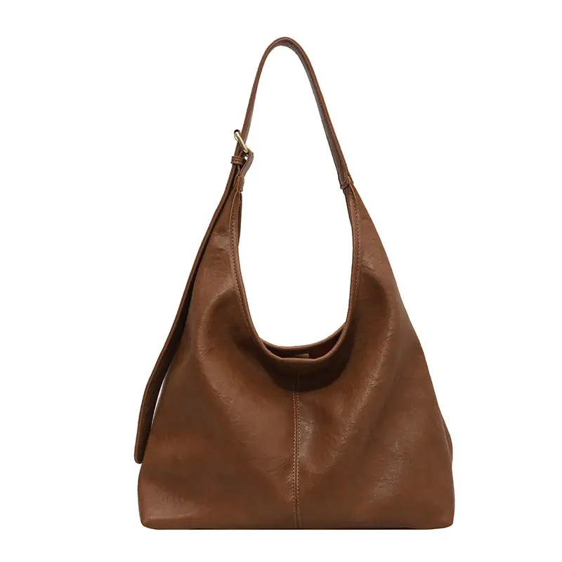 2023 Korean Style Brown Leather Shoulder Bag - Image 9