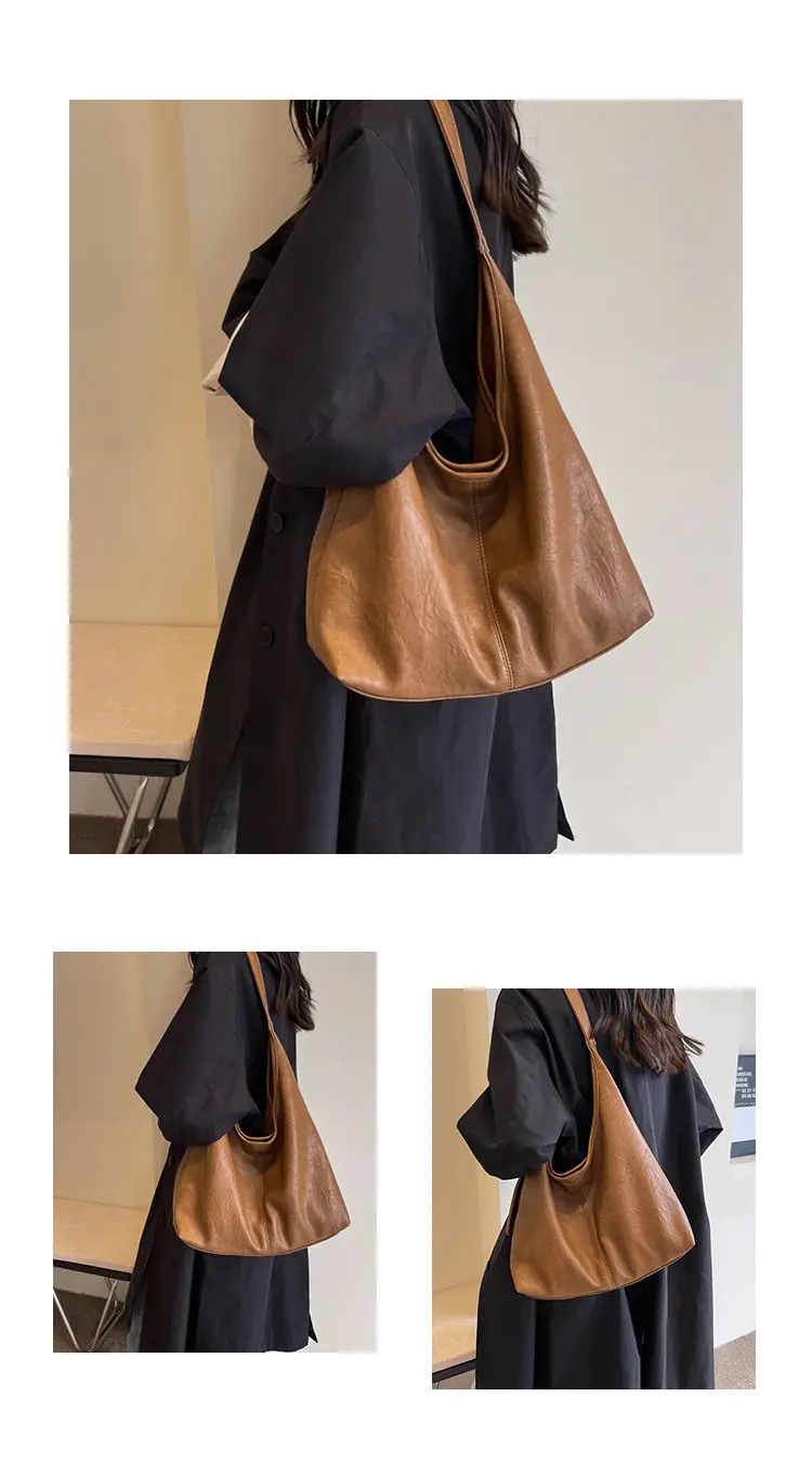 2023 Korean Style Brown Leather Shoulder Bag — feature 18