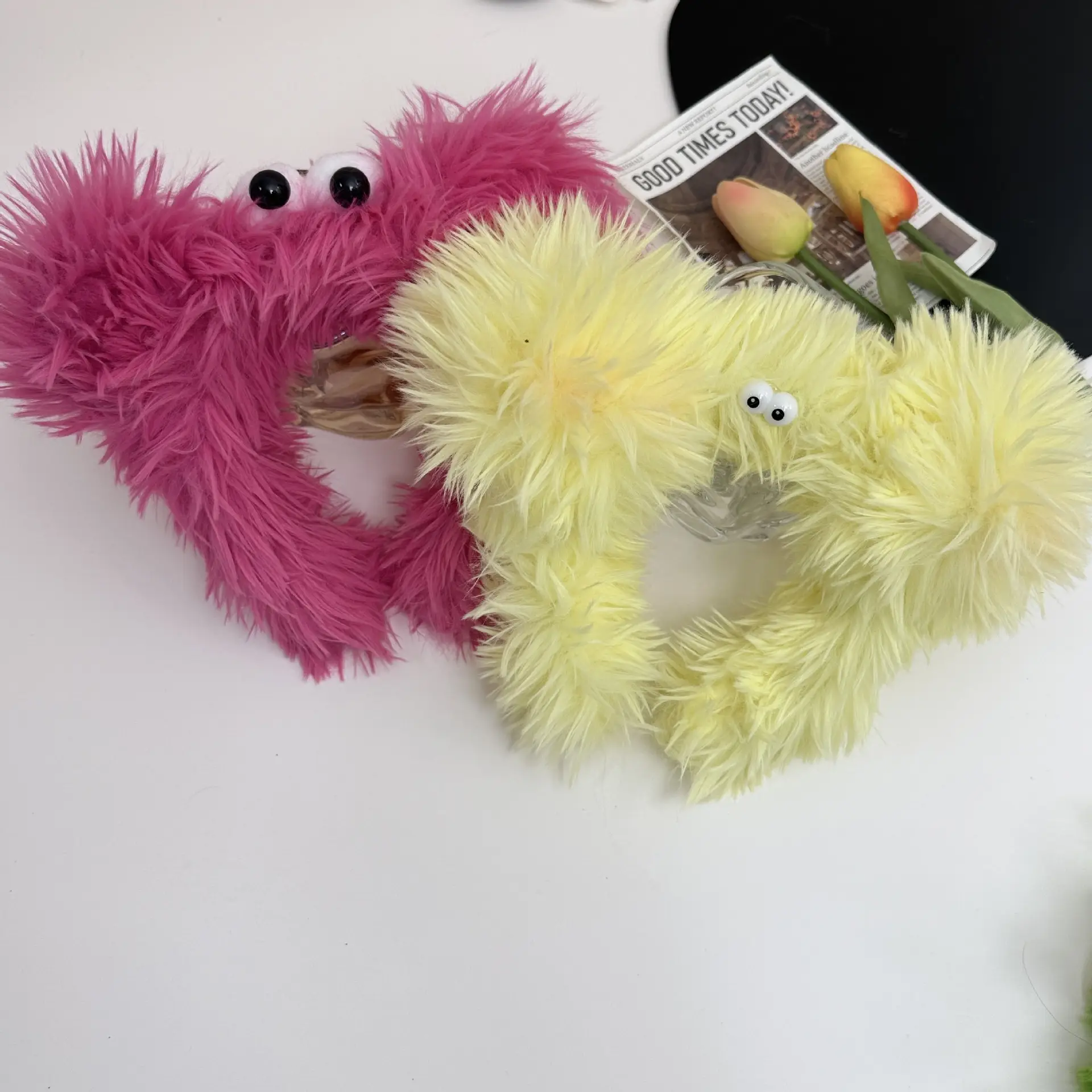 Plush Green Sanfu Hair Clip for Girls Heart Design — feature 4