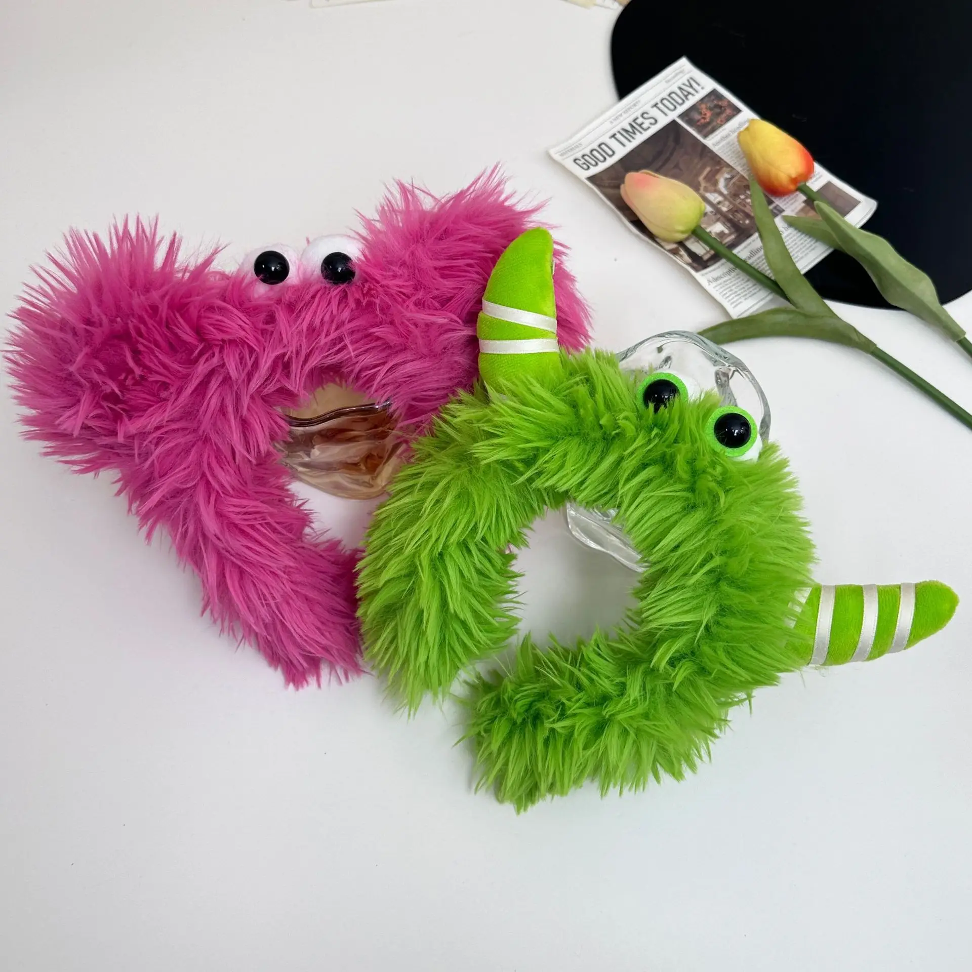 Plush Green Sanfu Hair Clip for Girls Heart Design — feature 5