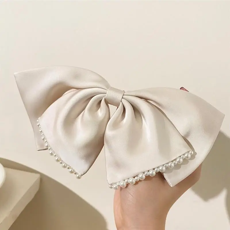 Black Bow Hairpin for Women 17cm Spring Clip - Image 10