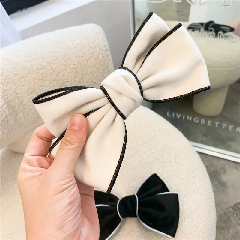Black Bow Hairpin for Women 17cm Spring Clip - Image 11