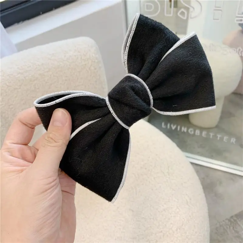 Black Bow Hairpin for Women 17cm Spring Clip - Image 12