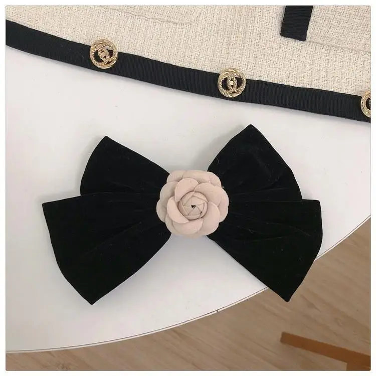 Black Bow Hairpin for Women 17cm Spring Clip - Image 17