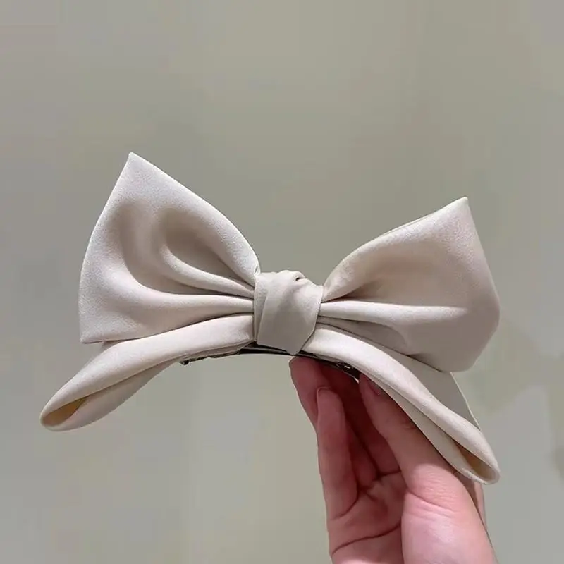 Black Bow Hairpin for Women 17cm Spring Clip - Image 4