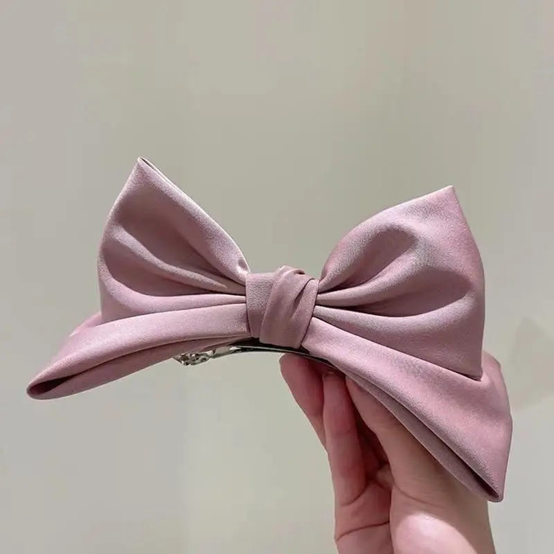 Black Bow Hairpin for Women 17cm Spring Clip - Image 5