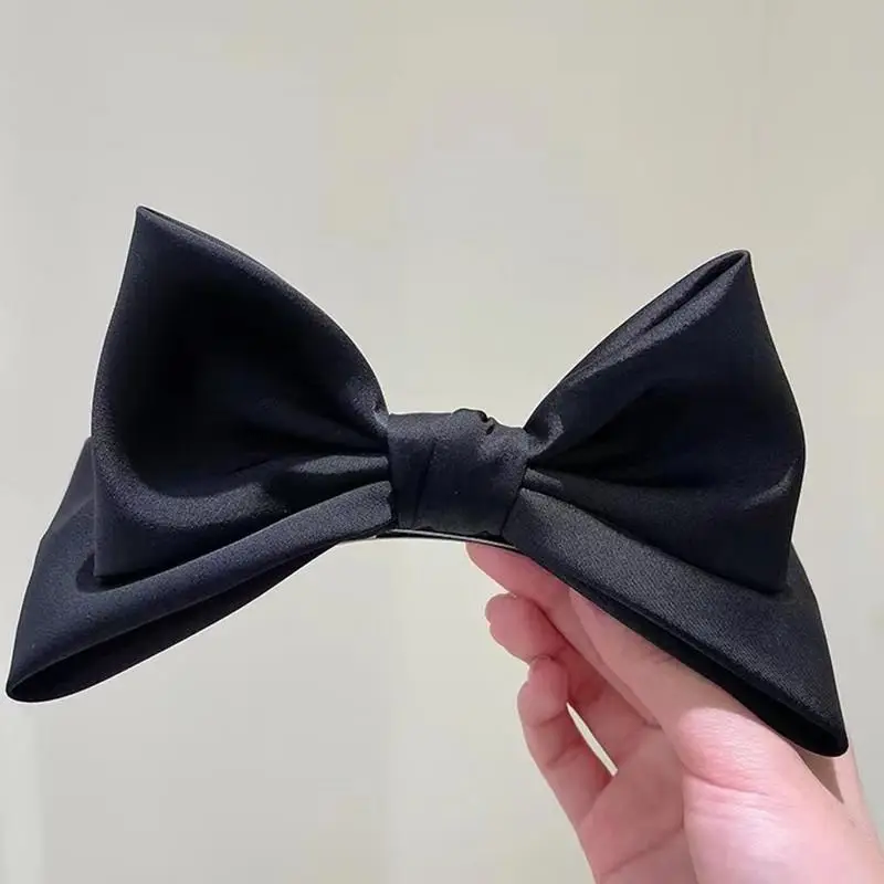 Black Bow Hairpin for Women 17cm Spring Clip - Image 6