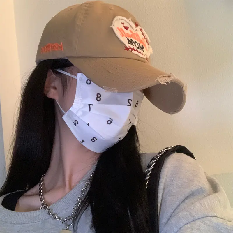 Love Brim Ripped Maillard Cap for Women Extra Large