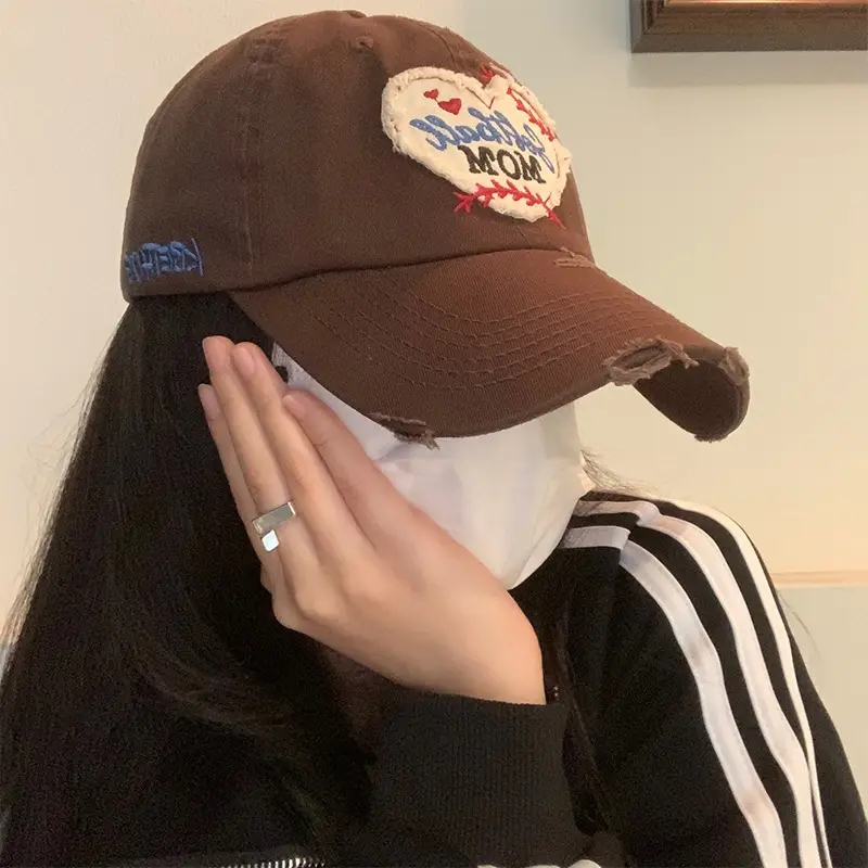 Love Brim Ripped Maillard Cap for Women Extra Large