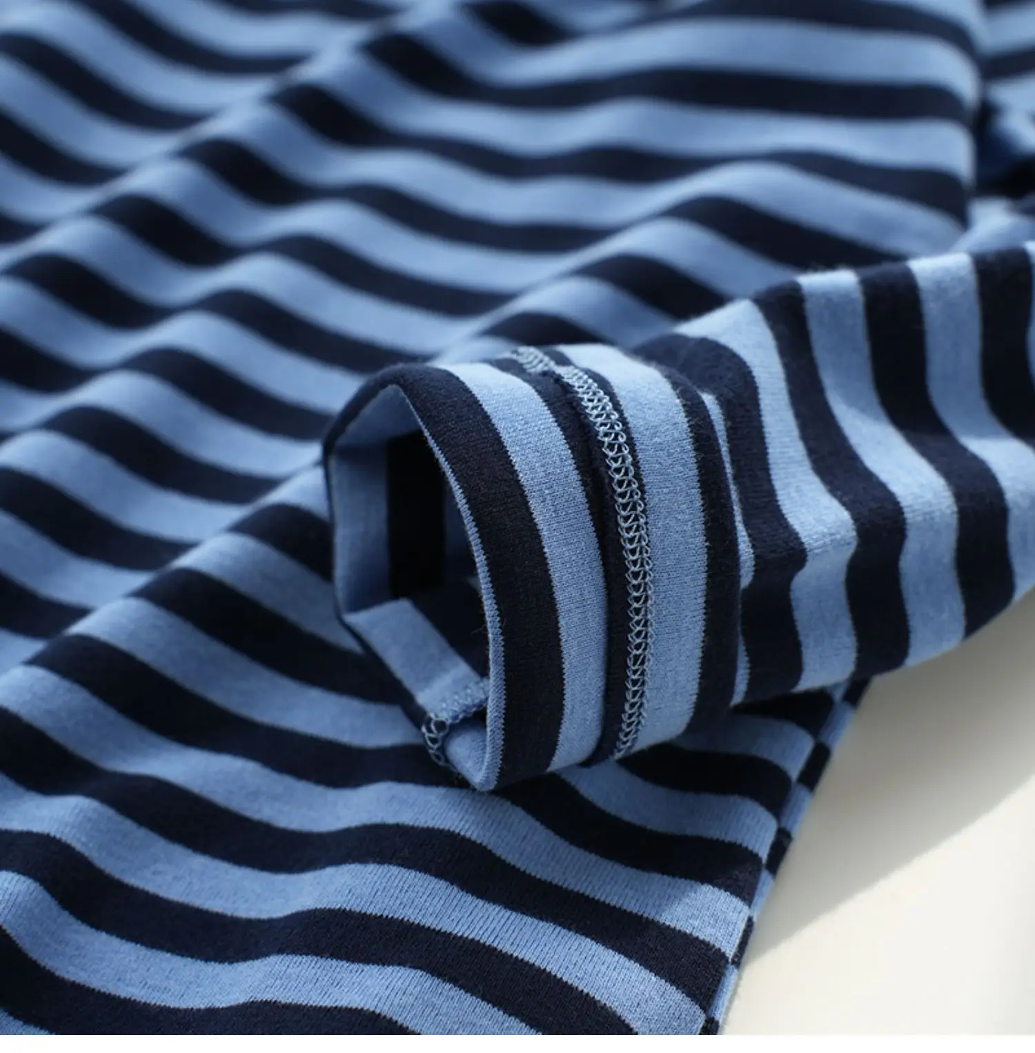 Children Cotton Striped Long Sleeve T-Shirt Blue White — feature 13