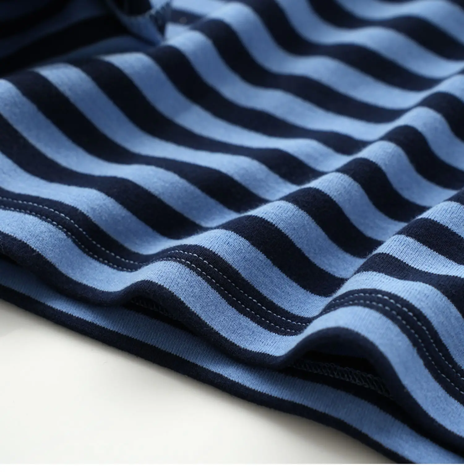Children Cotton Striped Long Sleeve T-Shirt Blue White — feature 14