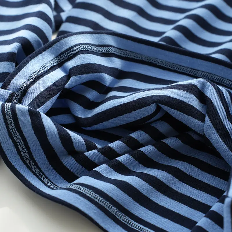 Children Cotton Striped Long Sleeve T-Shirt Blue White — feature 15