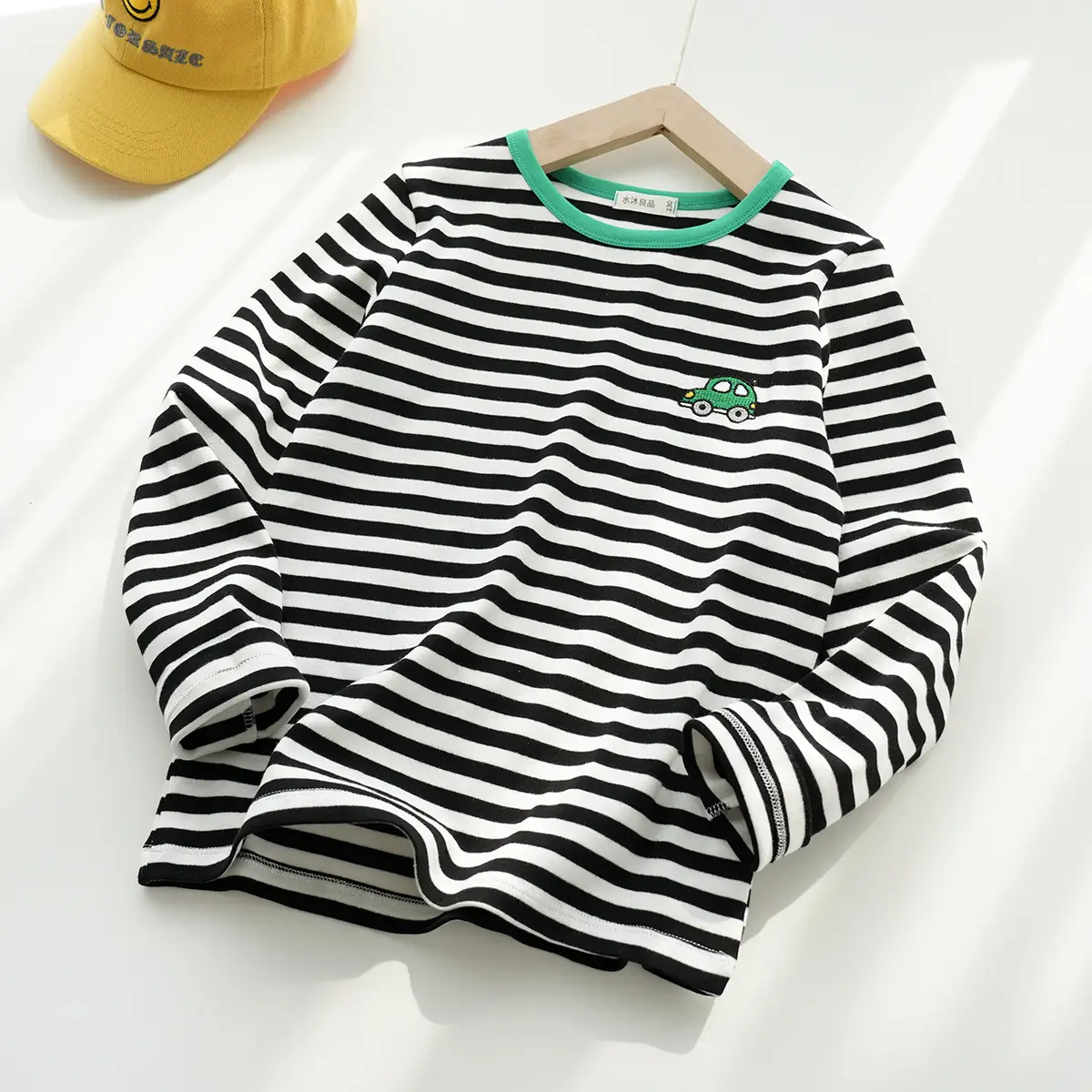 Children Cotton Striped Long Sleeve T-Shirt Blue White - Image 2