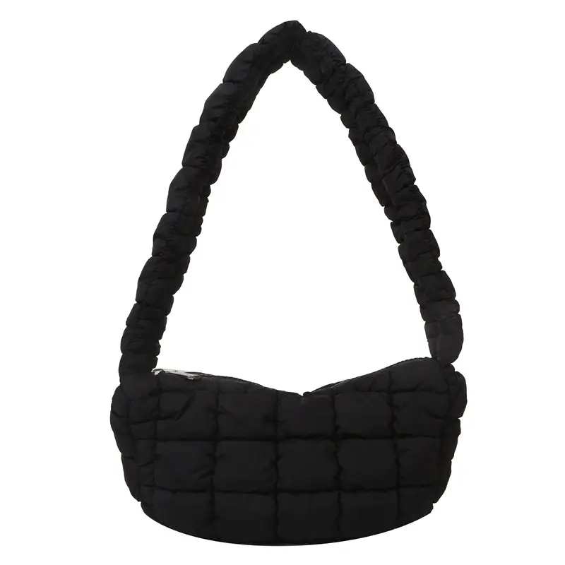 Black Quilted Shoulder Bag for Women 2023 - Image 13