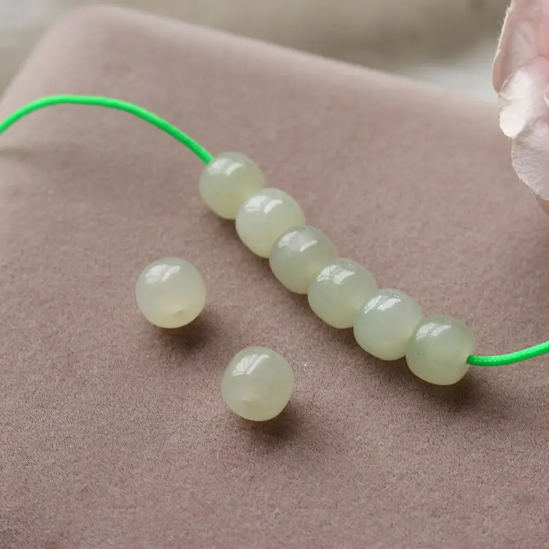 Green Jade Beads for Bracelet & Necklace DIY Accessories