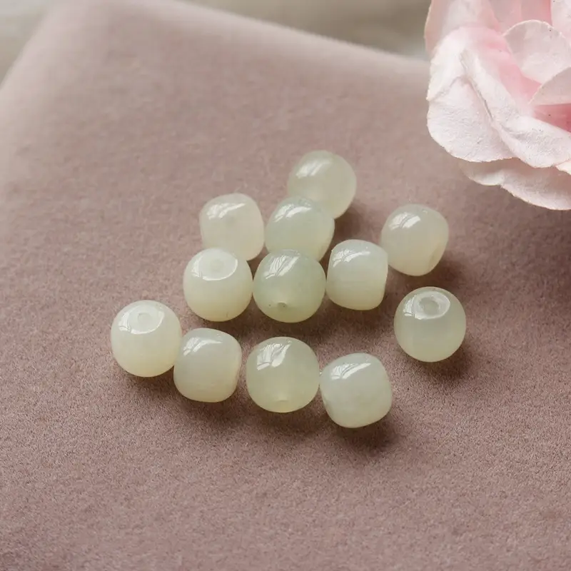Green Jade Beads for Bracelet & Necklace DIY Accessories