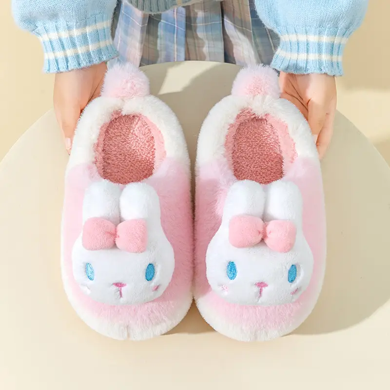 Pig dad children's slippers autumn and winter Boys Girls cotton slippers children medium and big children indoor home plush slippers