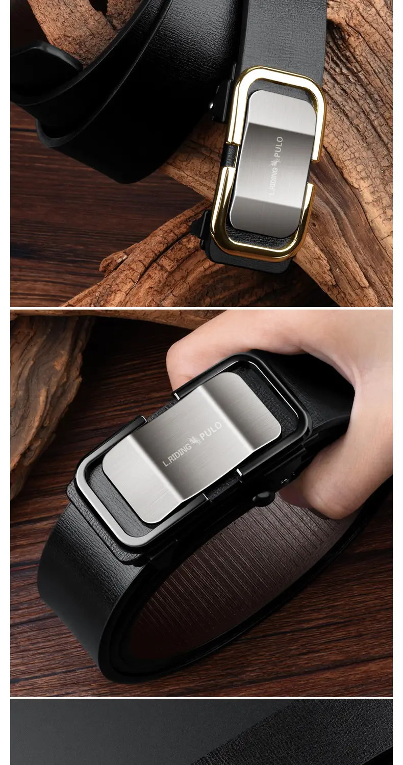 Men Genuine Leather Belt Toothless Business Casual β feature 3