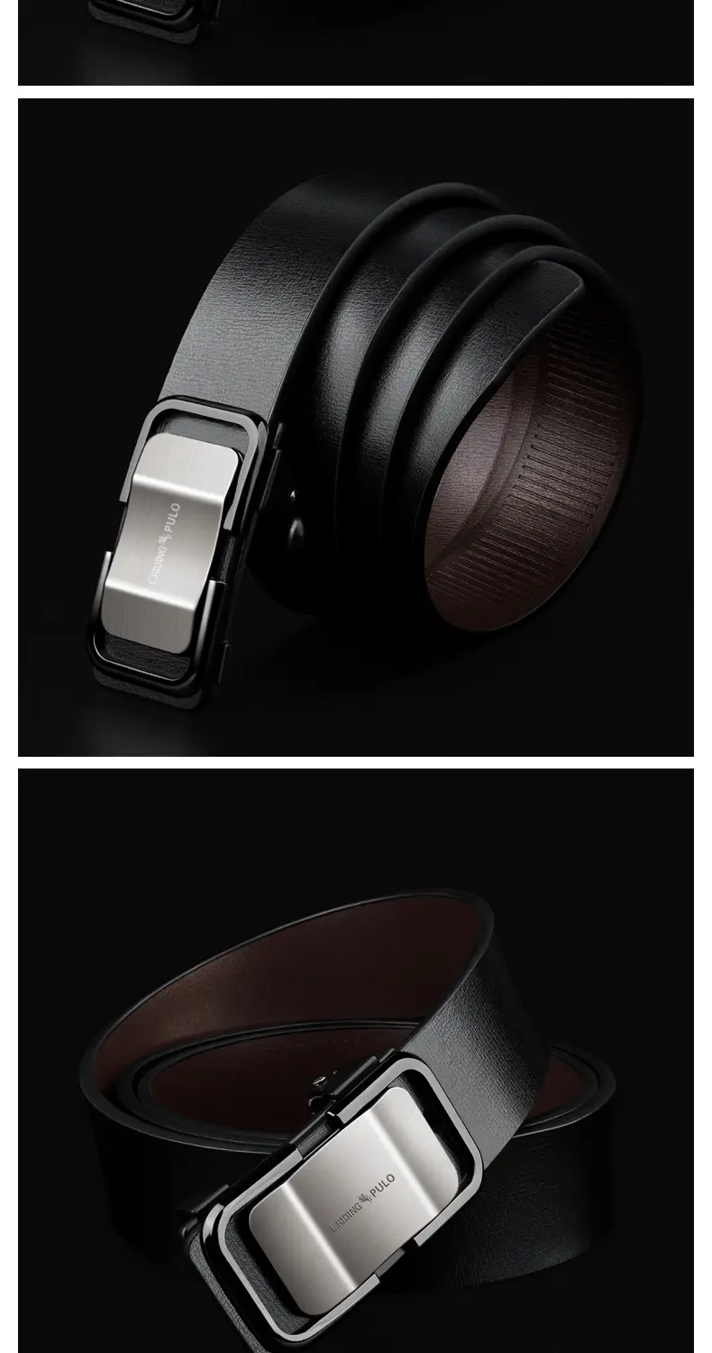 Men Genuine Leather Belt Toothless Business Casual β feature 9