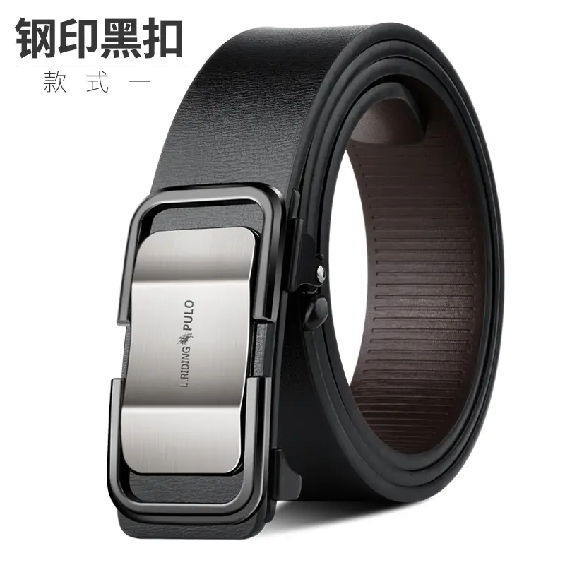 Men Genuine Leather Belt Toothless Business Casual