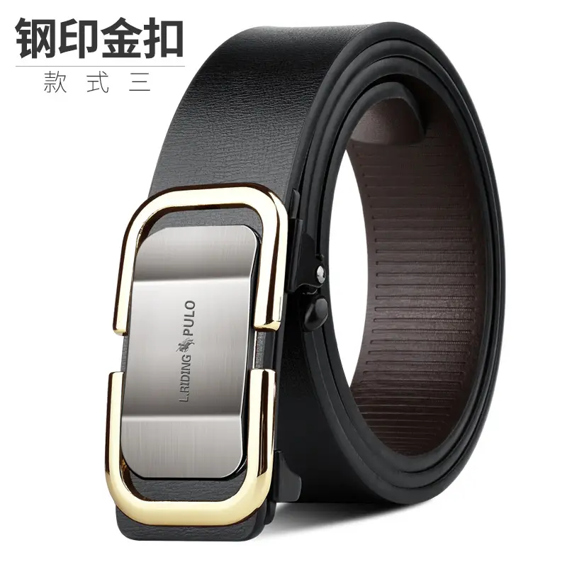 Men Genuine Leather Belt Toothless Business Casual - Image 2