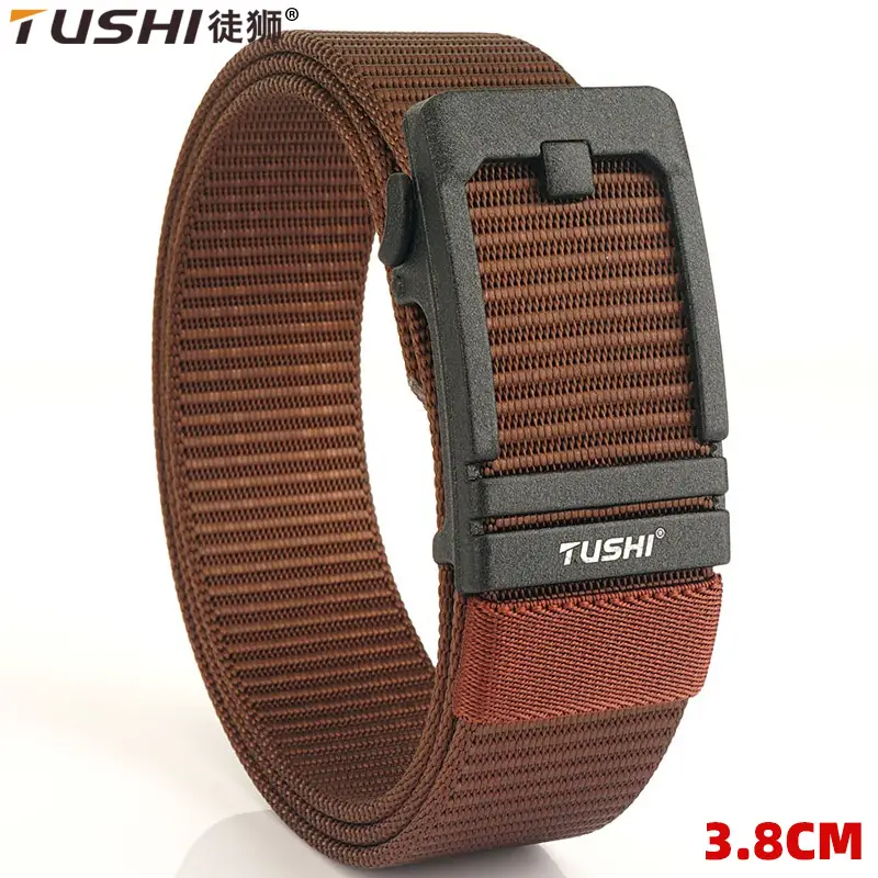 Men's 3.8cm Tushi Nylon Sports Belt with Automatic Buckle