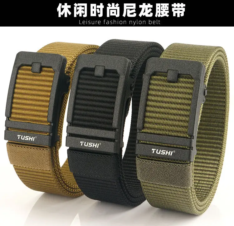 Men's 3.8cm Tushi Nylon Sports Belt with Automatic Buckle — feature 2
