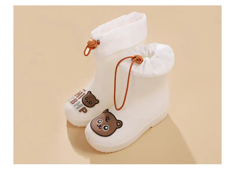 Fengqingfan children's rain boots for boys and girls children's rain boots non-slip girt waterproof children's cartoon student water shoes — feature 12