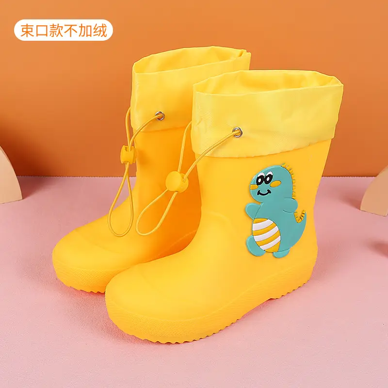 Fengqingfan children's rain boots for boys and girls children's rain boots non-slip girt waterproof children's cartoon student water shoes