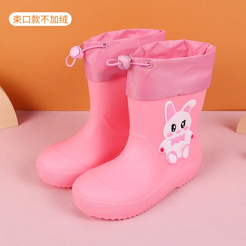 Fengqingfan children's rain boots for boys and girls children's rain boots non-slip girt waterproof children's cartoon student water shoes