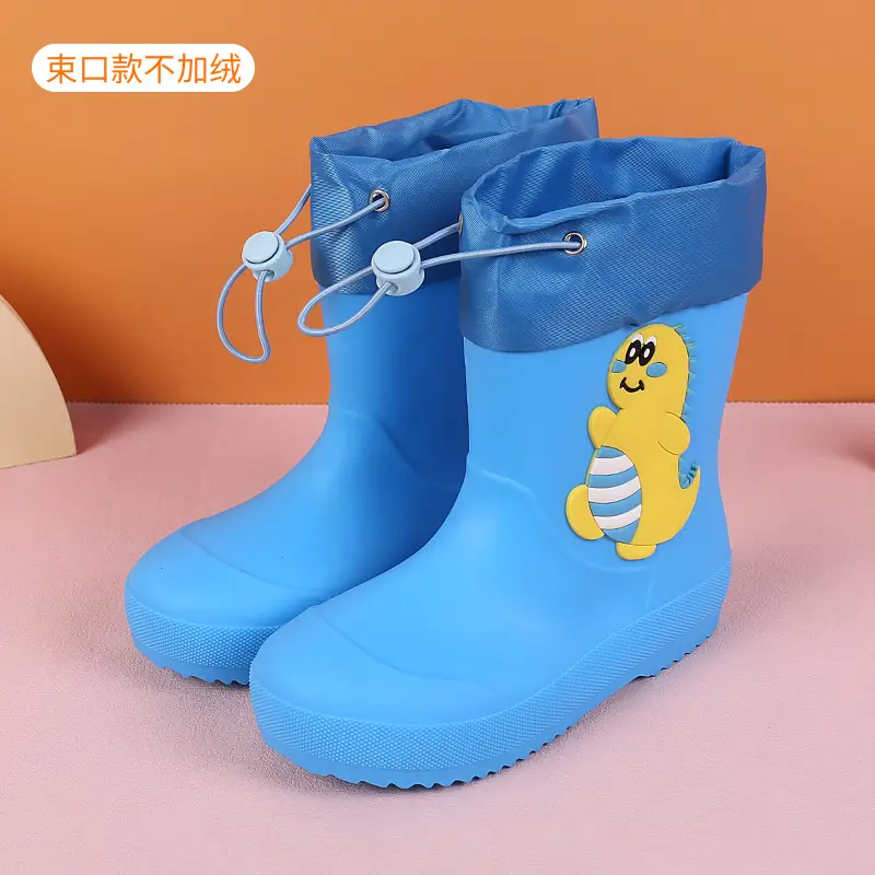 Fengqingfan children's rain boots for boys and girls children's rain boots non-slip girt waterproof children's cartoon student water shoes