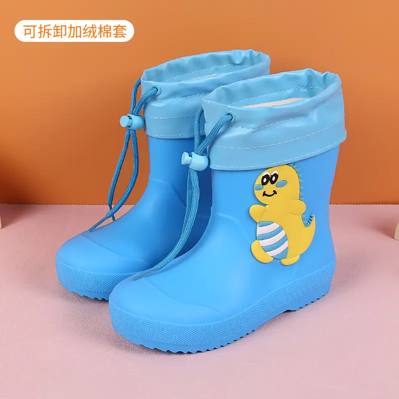 Fengqingfan children's rain boots for boys and girls children's rain boots non-slip girt waterproof children's cartoon student water shoes