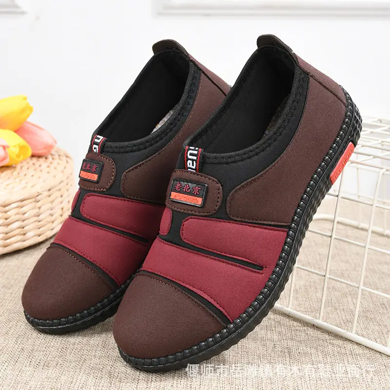 Spring and Autumn old men's shoes women's non-slip soft bottom milk shoes comfortable mother single shoes old Beijing cloth shoes flat old lady shoes - Image 4