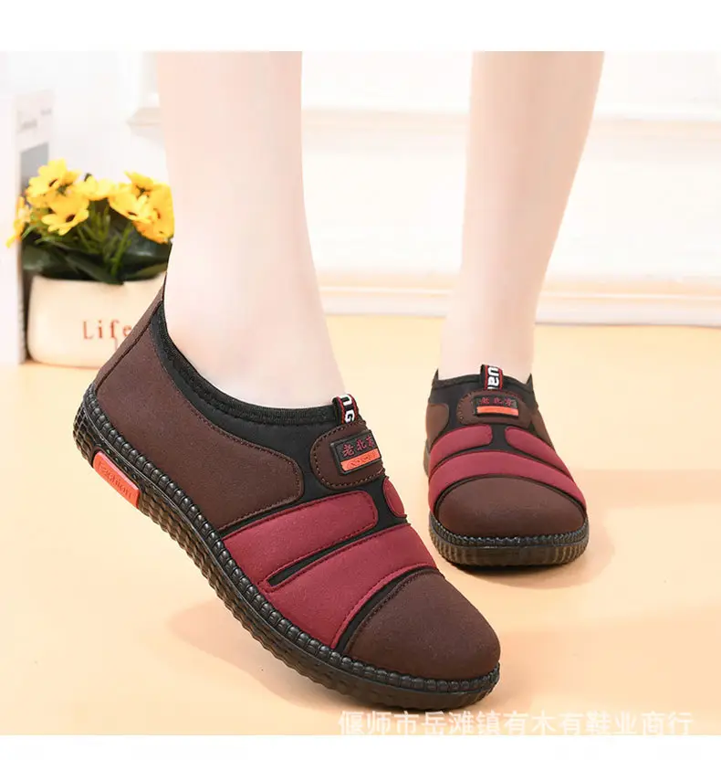 Spring and Autumn old men's shoes women's non-slip soft bottom milk shoes comfortable mother single shoes old Beijing cloth shoes flat old lady shoes — feature 12