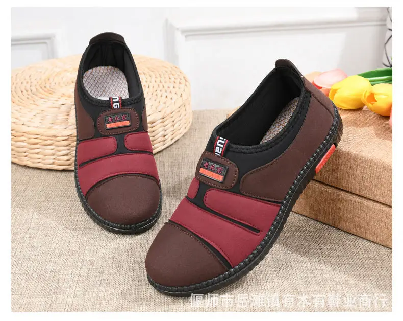 Spring and Autumn old men's shoes women's non-slip soft bottom milk shoes comfortable mother single shoes old Beijing cloth shoes flat old lady shoes — feature 13