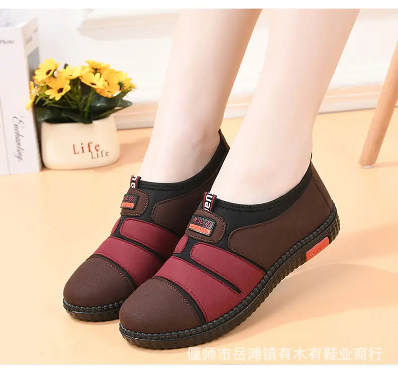 Spring and Autumn old men's shoes women's non-slip soft bottom milk shoes comfortable mother single shoes old Beijing cloth shoes flat old lady shoes — feature 14