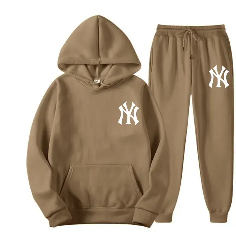 Blue NY Logo Sweatpants Set for Men Fleece Unisex - Image 37