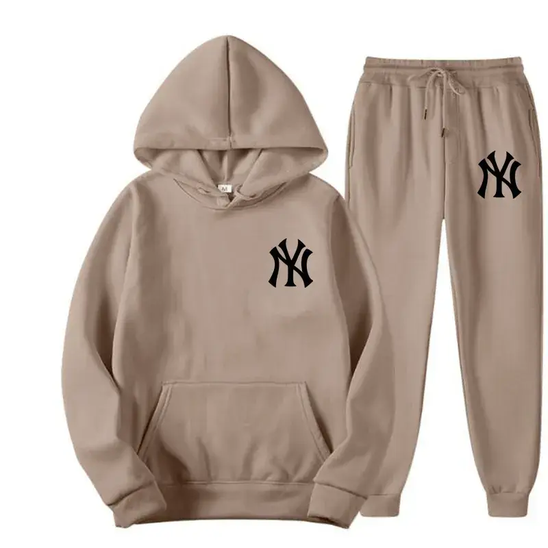 Blue NY Logo Sweatpants Set for Men Fleece Unisex - Image 10